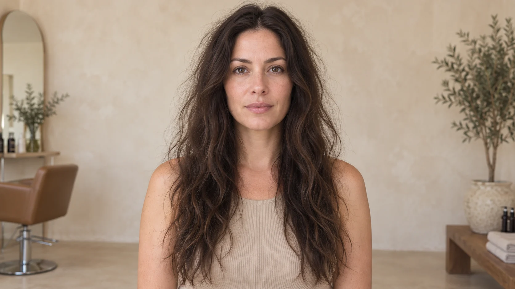 Air-dried hair styling study